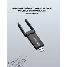 Renklime Yüksek Hızlı 1200 Mbps Çift Bant USB Wifi Adaptör – Güçlü Sinyal, Geniş Uyumluluk