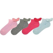 Bross Melek Kanadı Aksesuarlı Kız Bebek 4lü Patik Çorap ONL-02721