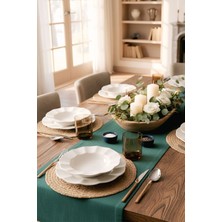 Kütahya Porselen Milena 24 Parça Beyaz Porselen Yemek Takımı 6 Kişilik Desenli Set