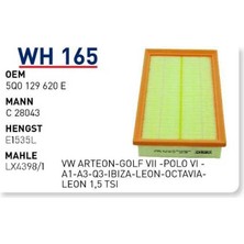 Wunder Filter Volkswagen Arteon, A1,a3,q3 Uyumlu Hava Filtresi Wh 165