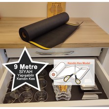 Perisfer Yapışabilir Çekmece Düzenleyici / Raf Örtüsü Kaymaz Siyah Kumaş 9mt Kendin Kes