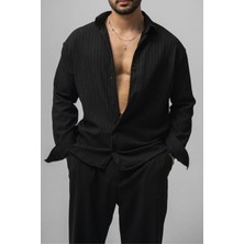 Tarz Cool Erkek Kiremit Embossed Oversize Gömlek