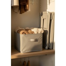 SER&YAT | Raf Düzenleyici 25 cm - Gri Impertex Kumaş | 1 Adet | Çelik Destekli, Katlanabilir Kıyafet Saklama Organizeri