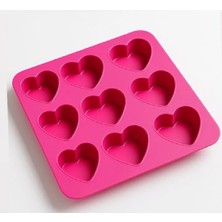 Gratia 9'lu Silikon Kalp Kek, Çikolata, Sabun Kalıbı