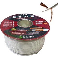 Antenci Ironstar RG6U6 Beyaz Anten Kablosu 100METRE Gold 96TEL Bakır Kaplama