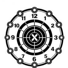 Sim Saat Formunda Dairesel Eğitim Atışı Hedefi 50X70CM (10 Adet)