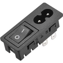 Motorobit Iec C8 2-Pin Anahtarlı Power Soketi