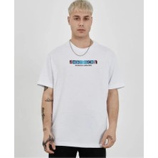 Veralya Unisex Bisiklet Yaka Baskılı Oversize Tshirt