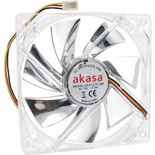 Akasa 120X120X25MM 12V 0.26A Fan 3 Kablolu - Işıklı