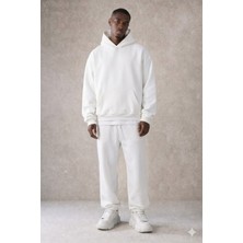 Tarz Cool Erkek Pamuklu Içi Polarlı Kapüşonlu Basic Relaxed Eşofman Takımı