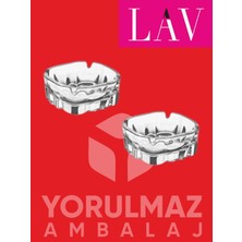 Yorulmaz Ambalaj Lav KAR70 Cam Küllük 2’li Paket – Ev ve Kafe Için Ideal