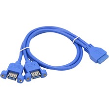 Motorobit USB 3.0 19-Pin Dişi Anakart Kablosu To 2x USB 3.0 Dişi Panel Tipi Kablo