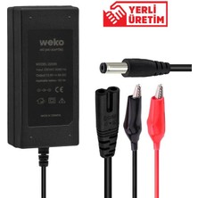 Zemira Weko 12.6 Volt - 3 Amper 5.5*2.5 + Krokodil Uçlu Ledli Yerli Üretim Masaüstü Şarj Adaptörü