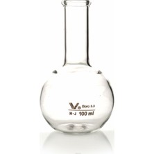 Edulab 100 ml Dibi Düz Cam Balon Sıvı Isıtma ve Deneylerde Kullanım İçin