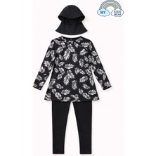 My Kids Wear Kız Çocuk Tesettür Mayo 3’lü Takım (Üst + Tayt + Bone) 12565