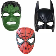 Zenviva 3 Maske Hulk Maskesi, Batman Maskesi, Örümcek Adam Maskesi
