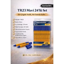 KarmaOfis TR23 Mavi Tükenmez Kalem 24’lü Set | 1.0 mm Uç, Akıcı Yazım, Ofis & Okul Kullanımı