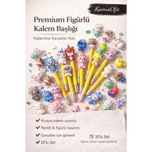 KarmaOfis Premium Figürlü Kurşun Kalem Başlığı 10’lu Set – Renkli, Eğlenceli & Rastgele Figürlü