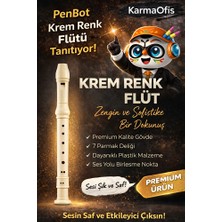 KarmaOfis Krem Renk Flüt - Dayanıklı Plastik Çocuk Okul Flütü