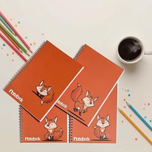 KarmaOfis A5 Spiralli Tilki Konsept Defter 40 Yaprak 4'lü (Tamamı Çizgisiz)