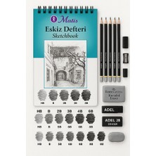 KarmaOfis Eskiz Seti 1 ((Hb-8b)+Defter Seti (A5 90 Gr)+Gri Hamur Silgi)