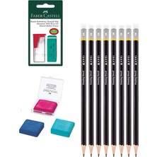 KarmaOfis Eskiz Kalem (Hb, B, 2b, 3b, 4b, 5b, 6b, 8b) ve Kalem Silgi Seti