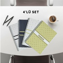 KarmaOfis A5 Spiralli Puantiyeli Defter 40 Yaprak 4'lü (Tamamı Çizgisiz)