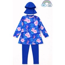 My Kids Wear Kız Çocuk Tesettür Mayo 3’lü Takım (Üst + Tayt + Bone) 12568