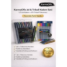 KarmaOfis Jel & Triball Kalem Seti – 12’li Jel Kalem + 8’li Triball Tükenmez, Premium Yazım