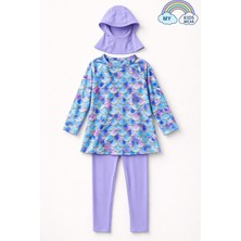 My Kids Wear Kız Çocuk Tesettür Mayo 3’lü Takım (Üst + Tayt + Bone) 12569