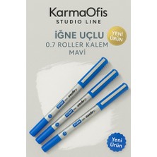 KarmaOfis Studio Line Iğne Uçlu 0.7 Roller Kalem Mavi - 3 Adet