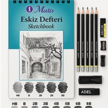 KarmaOfis Eskiz Kalem (Hb, B, 2b, 3b, 4b, 5b, 6b, 8b) ve Defter Seti (A5 90 Gr)