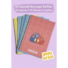 KarmaOfis A5 Spiralli Konsept Defter 40 Yaprak 4'lü (Tamamı Çizgisiz)