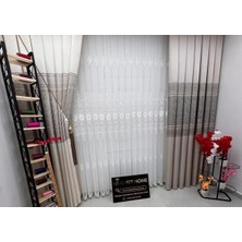 Nivemes Home Nivemeshome Hazel Aplik3 Ekru 1/3 Pileli Bambu Tül Perde