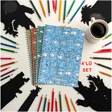 KarmaOfis A5 Spiralli Kafalar Defter 40 Yaprak 4'lü (Tamamı Çizgisiz)