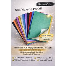 KarmaOfis A4 Yapışkanlı Eva Seti–10 Renk Yapışkanlı Eva+10 Renk Yapışkanlı Simli Eva