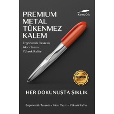 KarmaOfis Premium Mercan Metal Tükenmez Kalem – Ergonomik Tasarım, Akıcı Yazım, Şık ve Dayanıklı