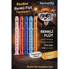 KarmaOfis Renkli Flüt – Stoktan Rastgele Gönderim – Dayanıklı Plastik Çocuk Okul Flütü (1 Adet)