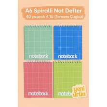 KarmaOfis A6 Spiralli Not Defter 40 Yaprak 4'lü (Tamamı Çizgisiz)
