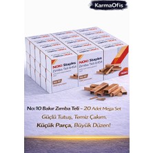KarmaOfis No:10 Bakır Zımba Teli – 20 Adet Mega Set | Dayanıklı, Pürüzsüz Çakım Ofis Zımba Teli