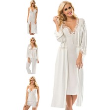 Sistina Storozde Ekru Penye Çeyizlik 6' Lı Set - 1510 - Beden Xl