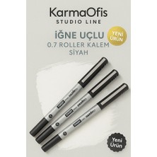 KarmaOfis Studio Line Iğne Uçlu 0.7 Roller Kalem Siyah - 3 Adet