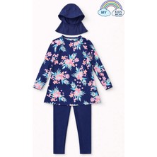 My Kids Wear Kız Çocuk Tesettür Mayo 3’lü Takım (Üst + Tayt + Bone) 12566