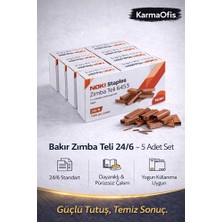 KarmaOfis Bakır Zımba Teli 24/6 – 5 Adet Set | Ekonomik & Profesyonel Çözüm
