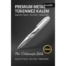 KarmaOfis Premium Beyaz Metal Tükenmez Kalem – Ergonomik Tasarım, Akıcı Yazım, Şık ve Dayanıklı