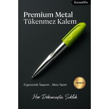 KarmaOfis Premium Lime Metal Tükenmez Kalem – Ergonomik Tasarım, Akıcı Yazım, Şık ve Dayanıklı