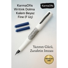 KarmaOfis Writink Dolma Kalem Beyaz Fine (F Uç) – Premium Yazı