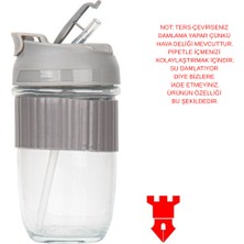 Kale Promosyon Su Matarası Pipetli Cam Matara Suluk Su Matarası Su Şişesi 500 Ml çift Katmanlı cam