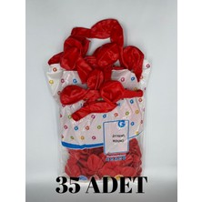 Güzelyüz Avm 35 Adet Kırmızı Balon 13'' Inç 33CM Dekorasyon Balonu Tek Renk Kırmızı Iç ve Dış Mekan Parti Balonu