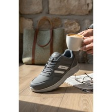 Enoch Erkek Füme Deri ve Tekstil Karışımlı Büyük Numara Spor Ayakkabı (45-50)